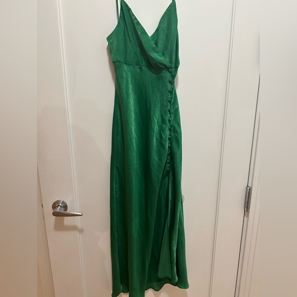 Zara Dresses & Skirts - Zara Green Ruched One Shoulder Gown